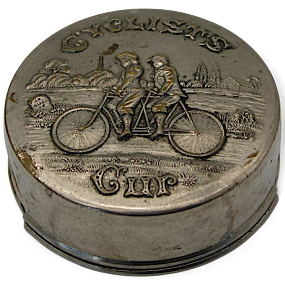 Antique 1890s Cyclists Cup Collapsible Telescoping Metal Bicycle Drinking Cup - Picture 4 of 6